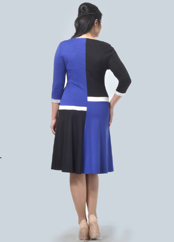 Синее кэжуал платье клеш Alika Kruss однотонное