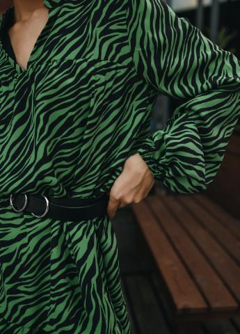 Зелена повсякденний сукня ST-Seventeen зебра