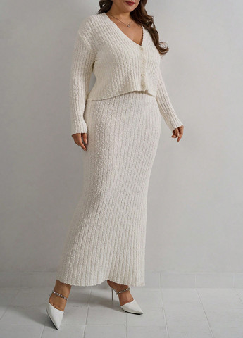 Костюм (топ, кардиган, спідниця) SHEIN (366090872)