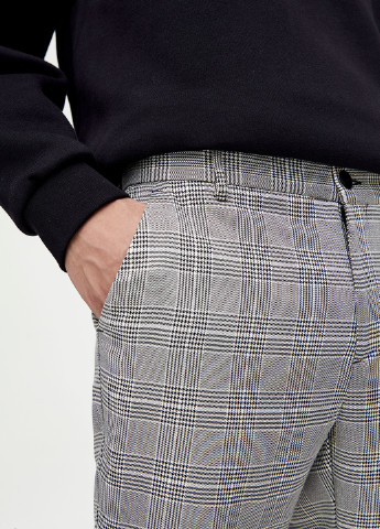Серые кэжуал демисезонные зауженные брюки Pull & Bear