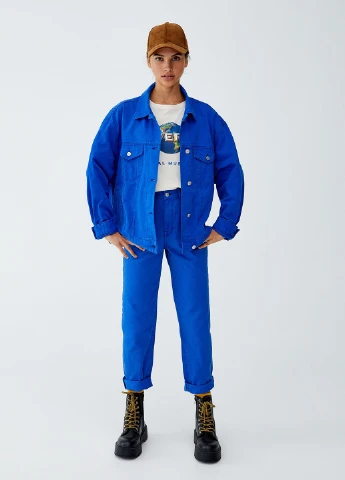 Синя демісезонна куртка Pull & Bear