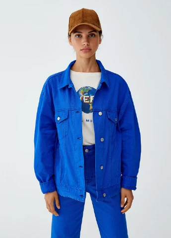 Синя демісезонна куртка Pull & Bear