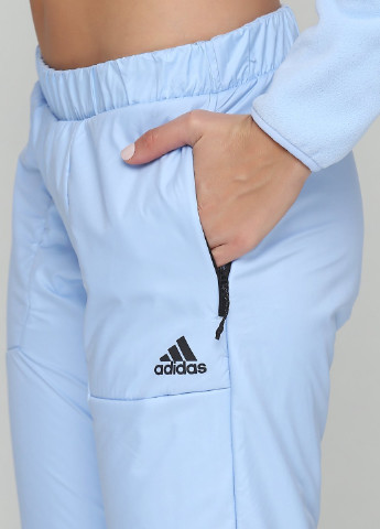 Голубые спортивные демисезонные прямые брюки adidas