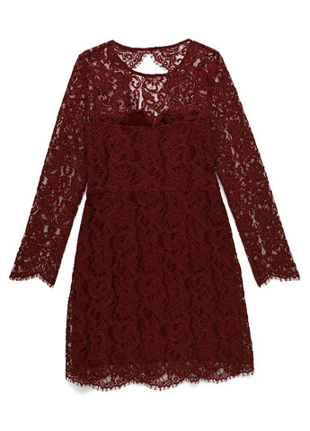 Бордовое кэжуал платье а-силуэт MINT&BERRY однотонное