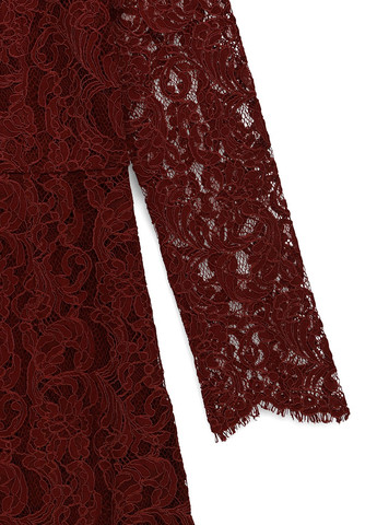 Бордовое кэжуал платье а-силуэт MINT&BERRY однотонное