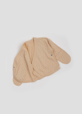 Бежевый демисезонный комплект (распашонка, ползунки, шапка) Ляля