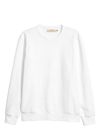 Білий світшот H&M однотонний без декору (192660011)
