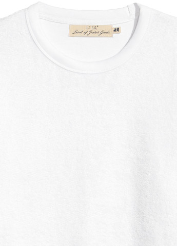 Свитшот H&M - Прямой крой однотонный белый кэжуал хлопок, трикотаж - (192660011)