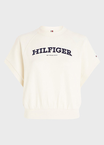 Молочний світшот Tommy Hilfiger логотип без декору (306920651)
