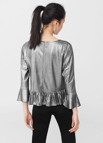 Серебряная демисезонная блуза Mango