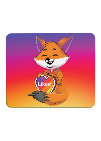 Килимок для мишки Лайк Лисичка (Likee Fox) (25108-1033) 22х18 см MobiPrint (222995273)