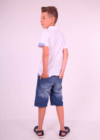 Белая детская футболка-поло для мальчика DiMax однотонная