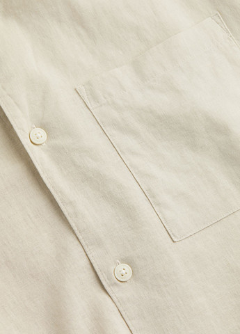 Светло-бежевая кэжуал рубашка однотонная H&M