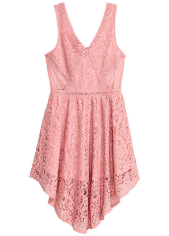 Розовое кэжуал платье H&M фактурное