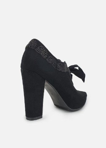 Туфли женские на шнурках черные на каблуке Maria Moro