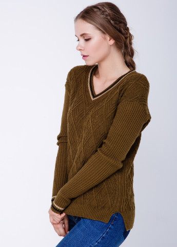 Оливковый (хаки) демисезонный пуловер пуловер Sewel