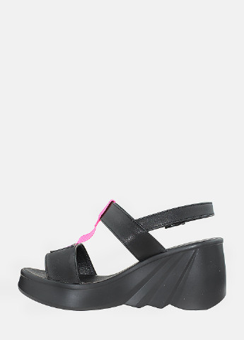 Черные босоножки re1297-1 черный-розовый El passo