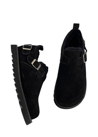 Черные слипоны ALLSY с пряжкой однотонные