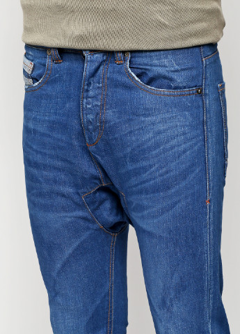 Синие демисезонные зауженные джинсы Pull & Bear