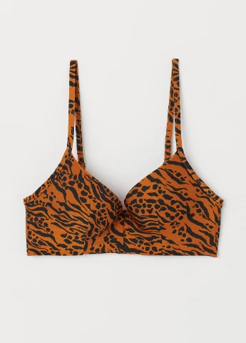 Коричневый купальный лиф H&M