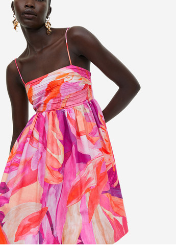 Комбінована кежуал сукня а-силует H&M з квітковим принтом
