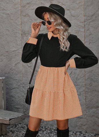 Комбінована кежуал сукня сукня-сорочка SHEIN колор блок