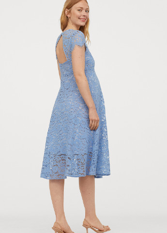 Блакитна кежуал плаття для вагітних на запах, кльош H&M однотонна