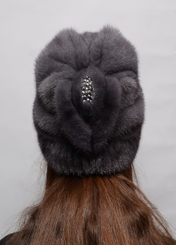Жіноча зимова шапка-кубанка з хутра норки Меховой Стиль листок (202300729)