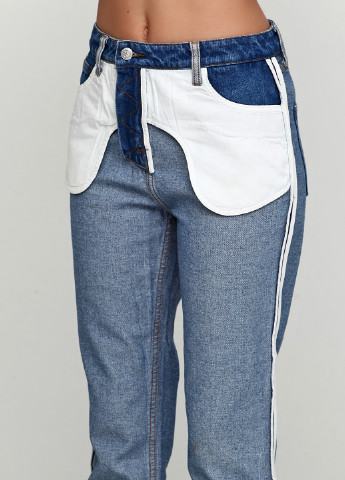 Синие демисезонные прямые джинсы Angelica