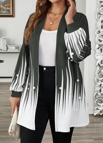 Темно-серый женский жакет SHEIN колор блок - демисезонный