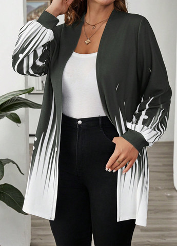 Темно-серый женский жакет SHEIN колор блок - демисезонный