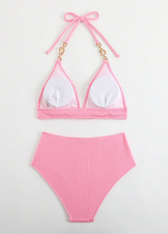 Рожевий літній купальник роздільний SHEIN