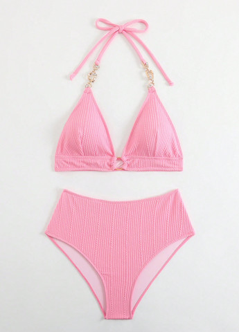 Рожевий літній купальник роздільний SHEIN