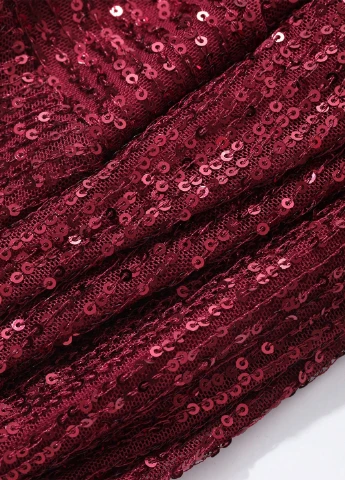 Бордовое праздничный, вечернее платье а-силуэт SHEIN однотонное