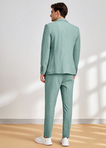 М'ятний демісезонний костюм (піджак, штани) брючний SHEIN