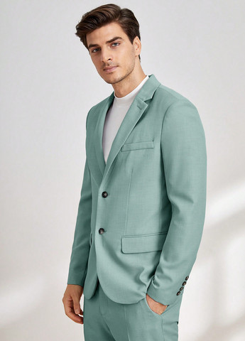 М'ятний демісезонний костюм (піджак, штани) брючний SHEIN