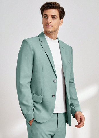 М'ятний демісезонний костюм (піджак, штани) брючний SHEIN