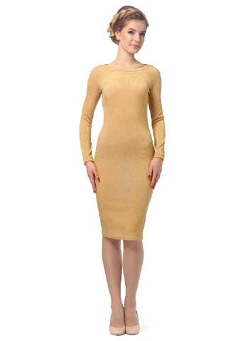 Золотистий коктейльна сукня Lemon однотонна