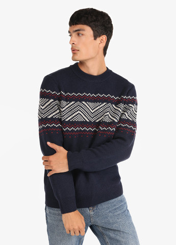Темно-синий зимний свитер джемпер Colin's