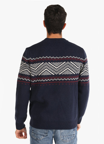 Темно-синий зимний свитер джемпер Colin's