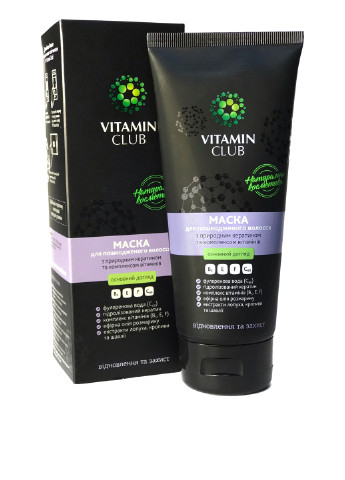 Маска для поврежденных волос с природным кератином и комплексом витаминов, 200 мл VitaminClub (126786512)
