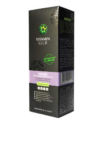 Маска для пошкодженого волосся з природним кератином і комплексом вітамінів, 200 мл VitaminClub (126786512)