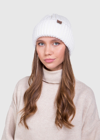 Зимова жіноча тепла вовняна шапка з відворотом на флісовій підкладці 500052 DeMari (254445132)