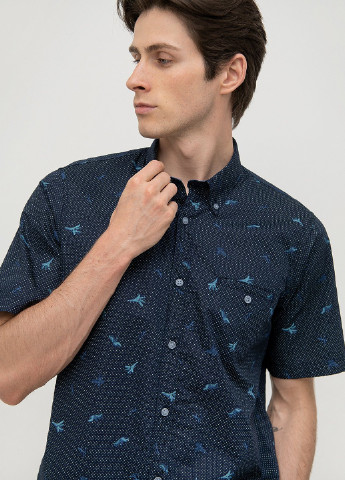 Темно-синяя кэжуал рубашка с абстрактным узором Lerros