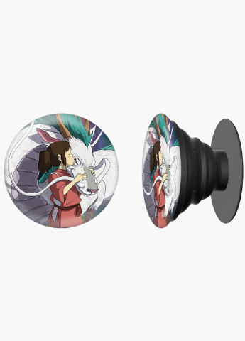 Попсокет (Popsockets) держатель для смартфона Тихиро Огино Сэн и Хаку Унесённые призраками (Spirited Away) (8754-2829) Черный MobiPrint (221548577)