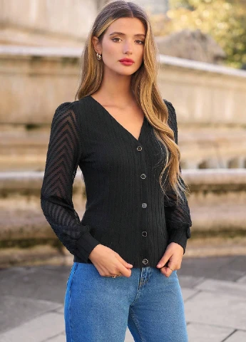 Чорна блуза SHEIN
