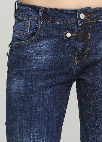 Темно-синие демисезонные прямые джинсы Woox