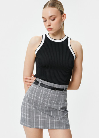 Черно-белая кэжуал в клетку юбка KOTON