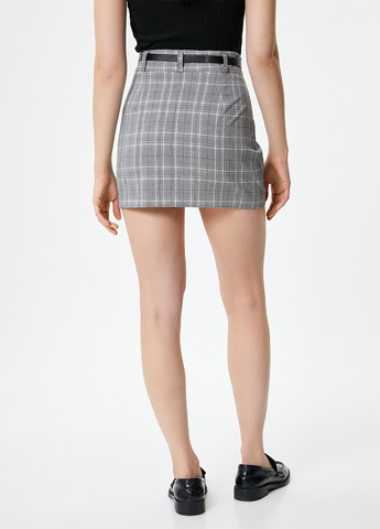 Черно-белая кэжуал в клетку юбка KOTON