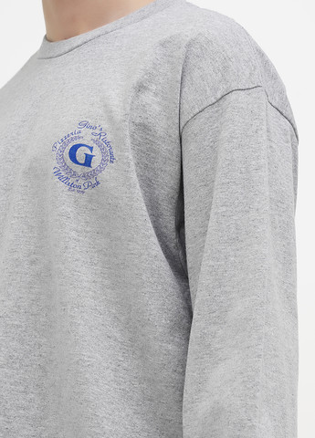 Лонгслів Gildan малюнок світло-сірий кежуали трикотаж, бавовна